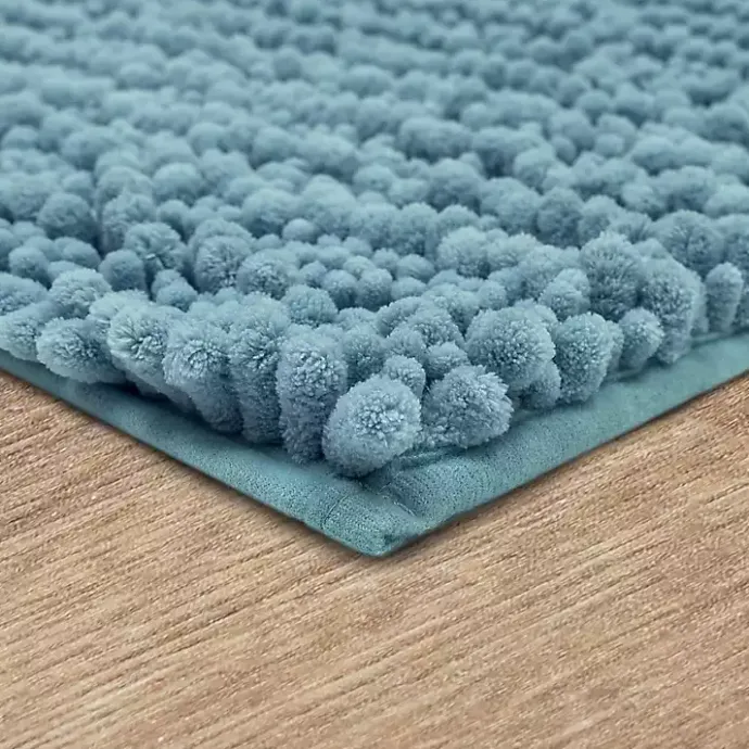 Best Kirklands Home Glacier Lofty Pile Chenille Bath Mat, 45 in. Blue