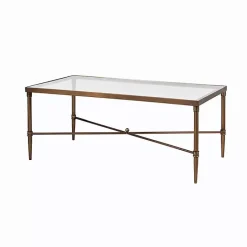 Discount Kirklands Home Glass and Metal Rectangle Porter Coffee Table Gold