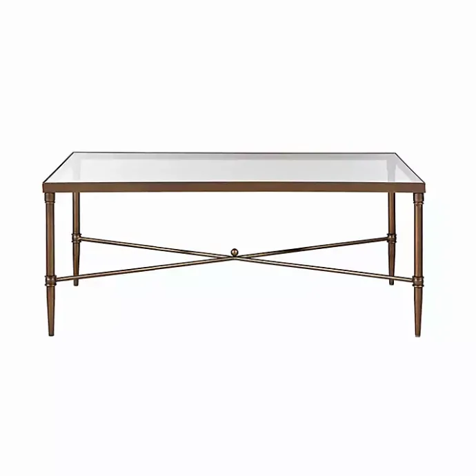 Discount Kirklands Home Glass and Metal Rectangle Porter Coffee Table Gold