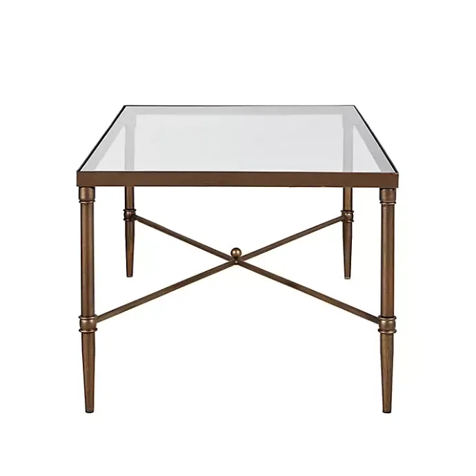 Discount Kirklands Home Glass and Metal Rectangle Porter Coffee Table Gold