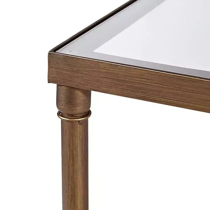 Discount Kirklands Home Glass and Metal Rectangle Porter Coffee Table Gold