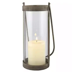 Clearance Kirklands Home Glass and Rustic Metal Lantern Gray