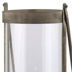 Clearance Kirklands Home Glass and Rustic Metal Lantern Gray