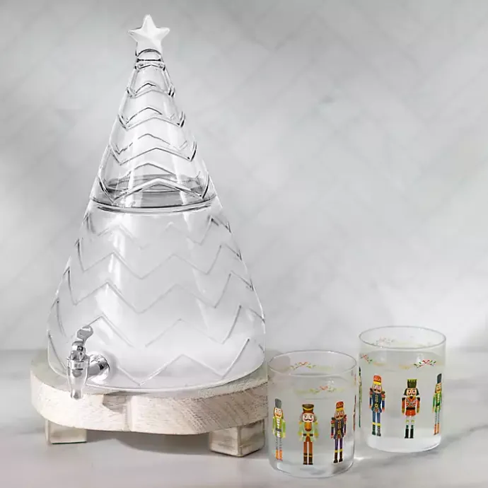 Clearance Kirklands Home Glass Christmas Tree Drink Dispenser Clear
