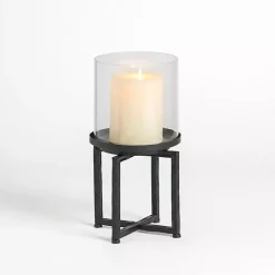 Clearance Kirklands Home Glass Hurricane with Black Metal Stand, 16 in.