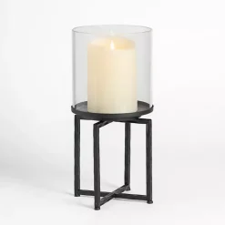 Discount Kirklands Home Glass Hurricane with Black Metal Stand, 18 in.