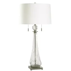 Discount Kirklands Home Glass Textured Teardrop Table Lamp White