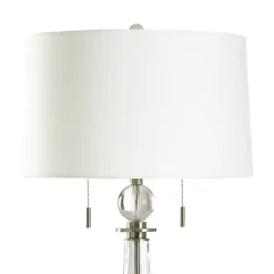 Discount Kirklands Home Glass Textured Teardrop Table Lamp White