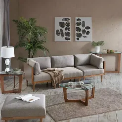 Sale Kirklands Home Glass Triangular Walker Coffee Table Brown