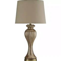 Clearance Kirklands Home Glimmer Bronze Glass Table Lamp Tan