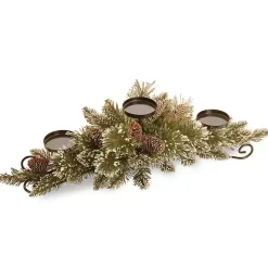 Online Kirklands Home Glitter Bristle Pine Candle Centerpiece Green