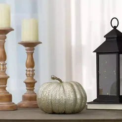 Sale Kirklands Home Glitter Crackle Champagne Pumpkin Gold