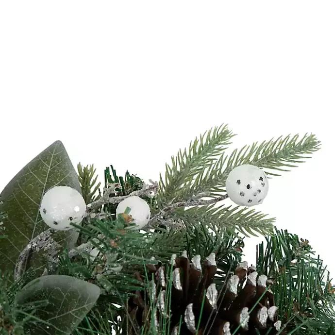 Hot Kirklands Home Glitter Frost Berry Pine Christmas Wreath