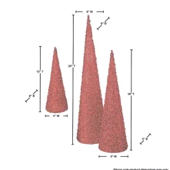 Best Kirklands Home Glitte Cone Tabletop Trees, Set of 3 Red