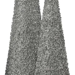 Clearance Kirklands Home Glittered Cone Tabletop Trees, Set of 3 Silver