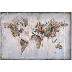 Online Kirklands Home Glittering Abstract World Map Art Print, 47x32 in.