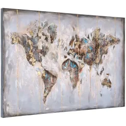 Online Kirklands Home Glittering Abstract World Map Art Print, 47x32 in.