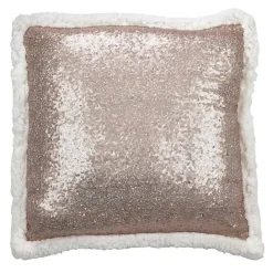 Clearance Kirklands Home Glittery Gold Sherpa Sequins Throw Pillow