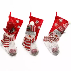 Best Kirklands Home Glittery Red Snowman Stockings, Set of 3