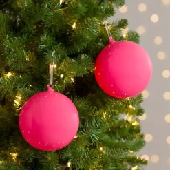 Clearance Kirklands Home Glossy Ball 2-pc. Ornament Set, 6 in. Pink