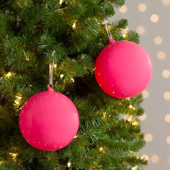 Clearance Kirklands Home Glossy Ball 2-pc. Ornament Set, 6 in. Pink