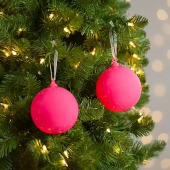 Discount Kirklands Home Glossy Ball 2-pc. Ornament Set, 4 in. Pink