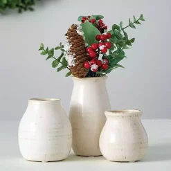 Sale Kirklands Home Glossy Curved Vases, Set of 3 White