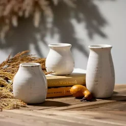 Sale Kirklands Home Glossy Curved Vases, Set of 3 White