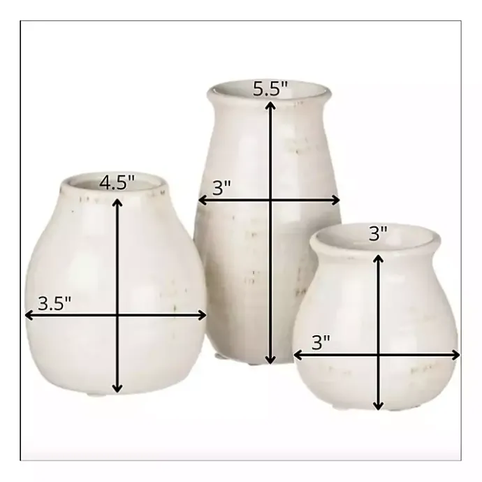 Sale Kirklands Home Glossy Curved Vases, Set of 3 White