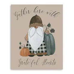 Sale Kirklands Home Gnome Pumpkin Grateful Hearts Giclee Canvas Print