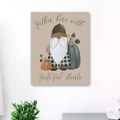 Sale Kirklands Home Gnome Pumpkin Grateful Hearts Giclee Canvas Print