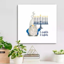 Hot Kirklands Home Gnome with Menorah Canvas Art Print