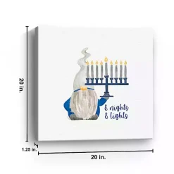 Hot Kirklands Home Gnome with Menorah Canvas Art Print