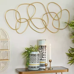 New Kirklands Home Abstract Rings Metal Wall Plaque Gold