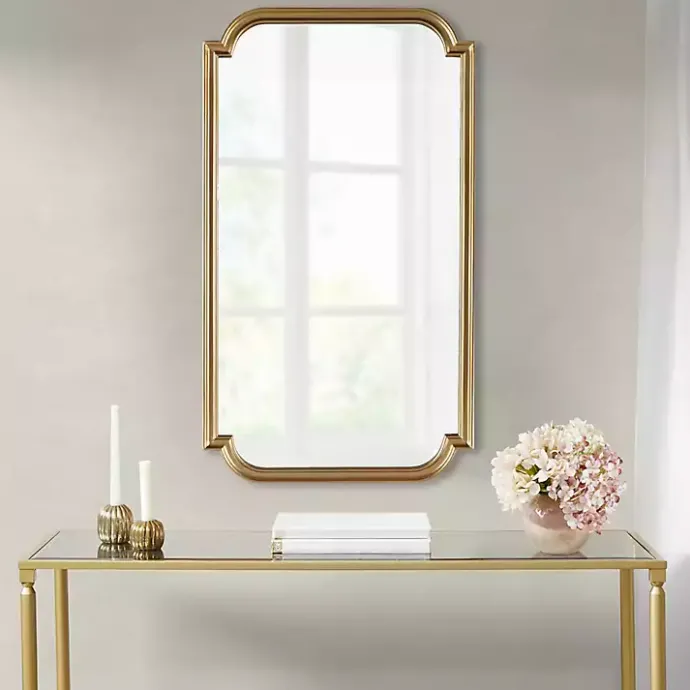 Best Kirklands Home Gold Adelaide Scalloped Rectangular Wall Mirror