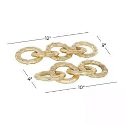 Online Kirklands Home Aluminum Chain Link Sculptures, Set of 2 Gold