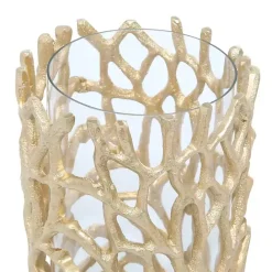 Discount Kirklands Home Aluminum Coral Hurricane, 10 in. Gold