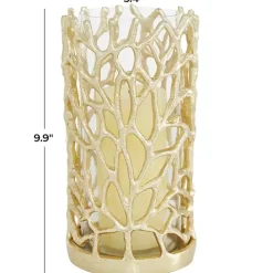 Discount Kirklands Home Aluminum Coral Hurricane, 10 in. Gold