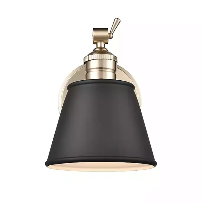 Sale Kirklands Home Gold and Black Metal Tapered Shade Wall Sconce
