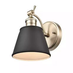 Sale Kirklands Home Gold and Black Metal Tapered Shade Wall Sconce