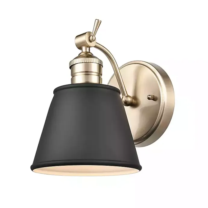 Sale Kirklands Home Gold and Black Metal Tapered Shade Wall Sconce