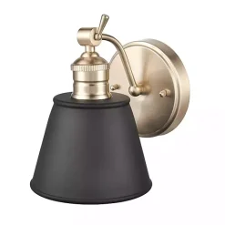 Sale Kirklands Home Gold and Black Metal Tapered Shade Wall Sconce