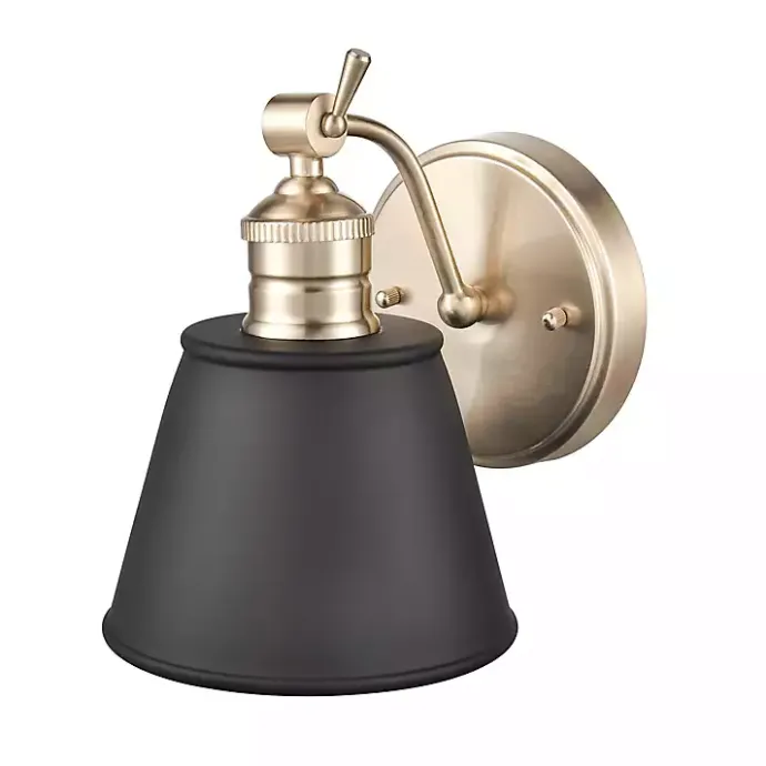 Sale Kirklands Home Gold and Black Metal Tapered Shade Wall Sconce