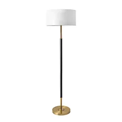 Clearance Kirklands Home Gold and Black Simple Stem Floor Lamp White