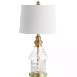 Best Kirklands Home Gold and Clear Bubble Glass Table Lamp White