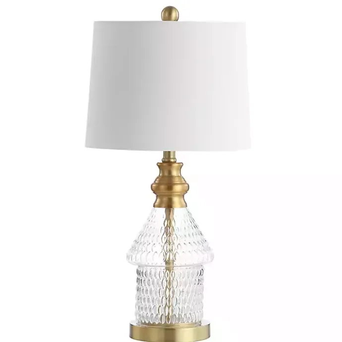 Best Kirklands Home Gold and Clear Bubble Glass Table Lamp White
