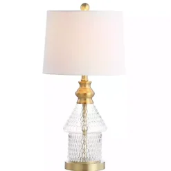 Best Kirklands Home Gold and Clear Bubble Glass Table Lamp White