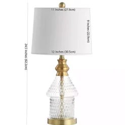 Best Kirklands Home Gold and Clear Bubble Glass Table Lamp White