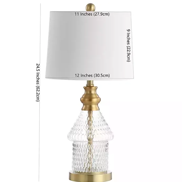 Best Kirklands Home Gold and Clear Bubble Glass Table Lamp White