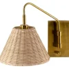 Outlet Kirklands Home Gold and Rattan Wall Sconce